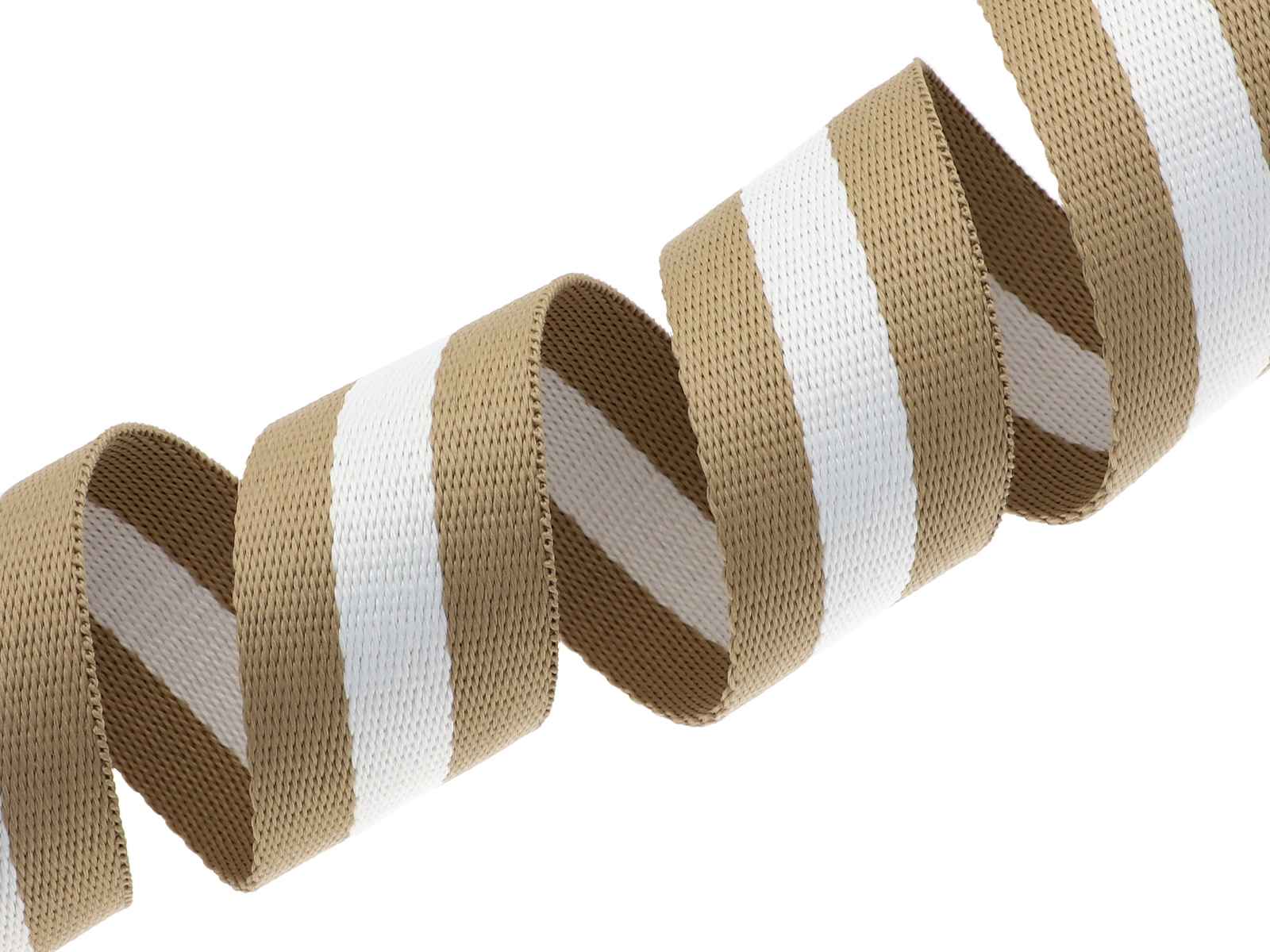 Picture of 45m Gurtband aus Polycotton - 38mm breit - 1,2mm dick - Beige / Weiß