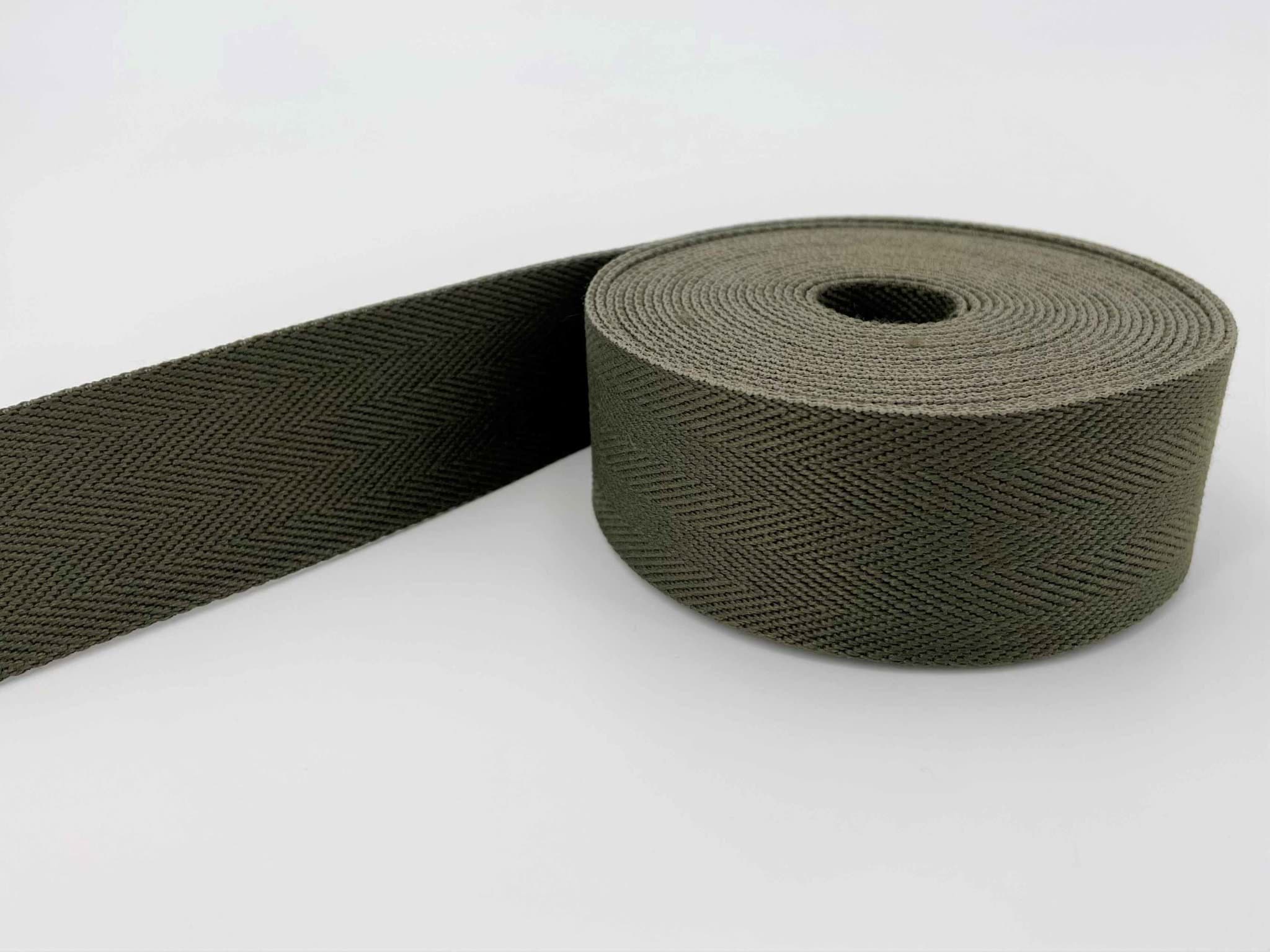 1m Gürtelband / Taschenband - 40mm breit - Fischgrät khaki uni 196