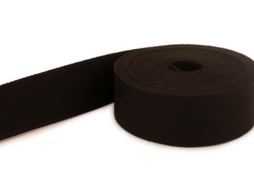 50m Gürtelband / Taschenband - 20mm breit - Farbe: Dunkelbraun