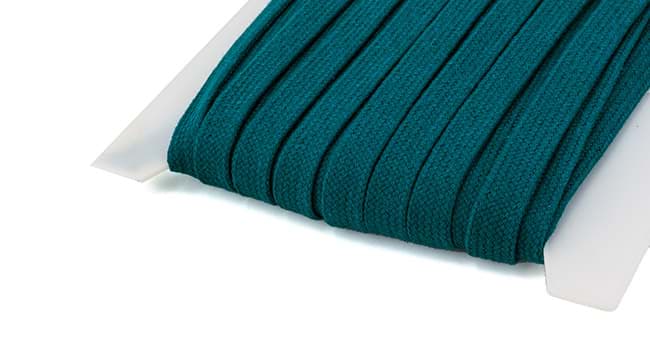 3m Flachkordel aus Baumwolle - 15mm breit - Farbe: petrol