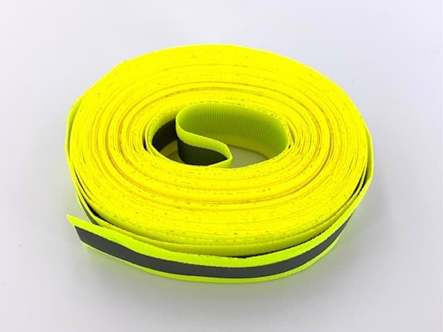 *B-Ware* 50m Reflektierendes Band / Reflektorband - 30mm breit - gelb - zum Aufnähen