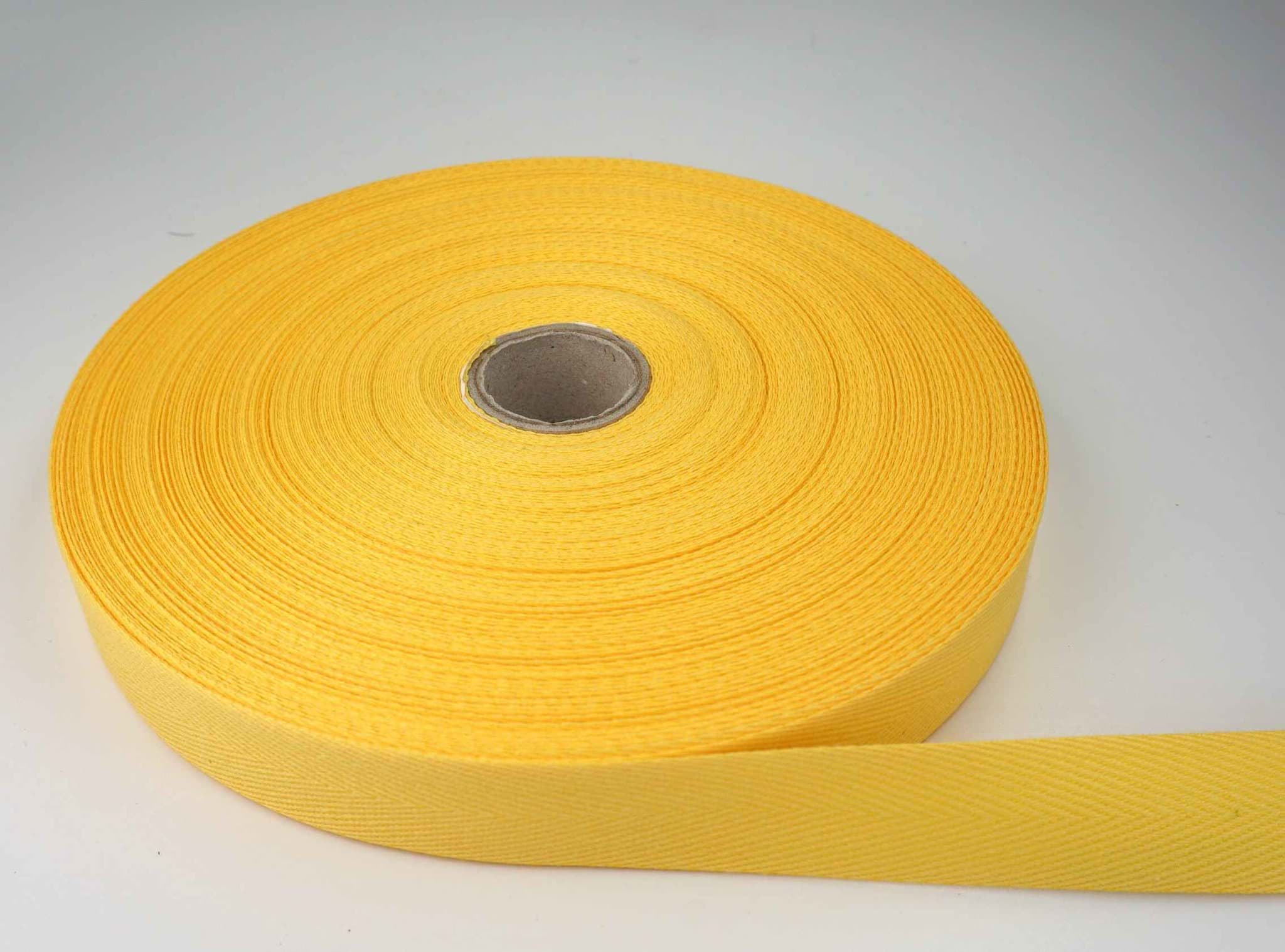 50m Rolle Köperband aus Baumwolle - 20mm breit - gelb