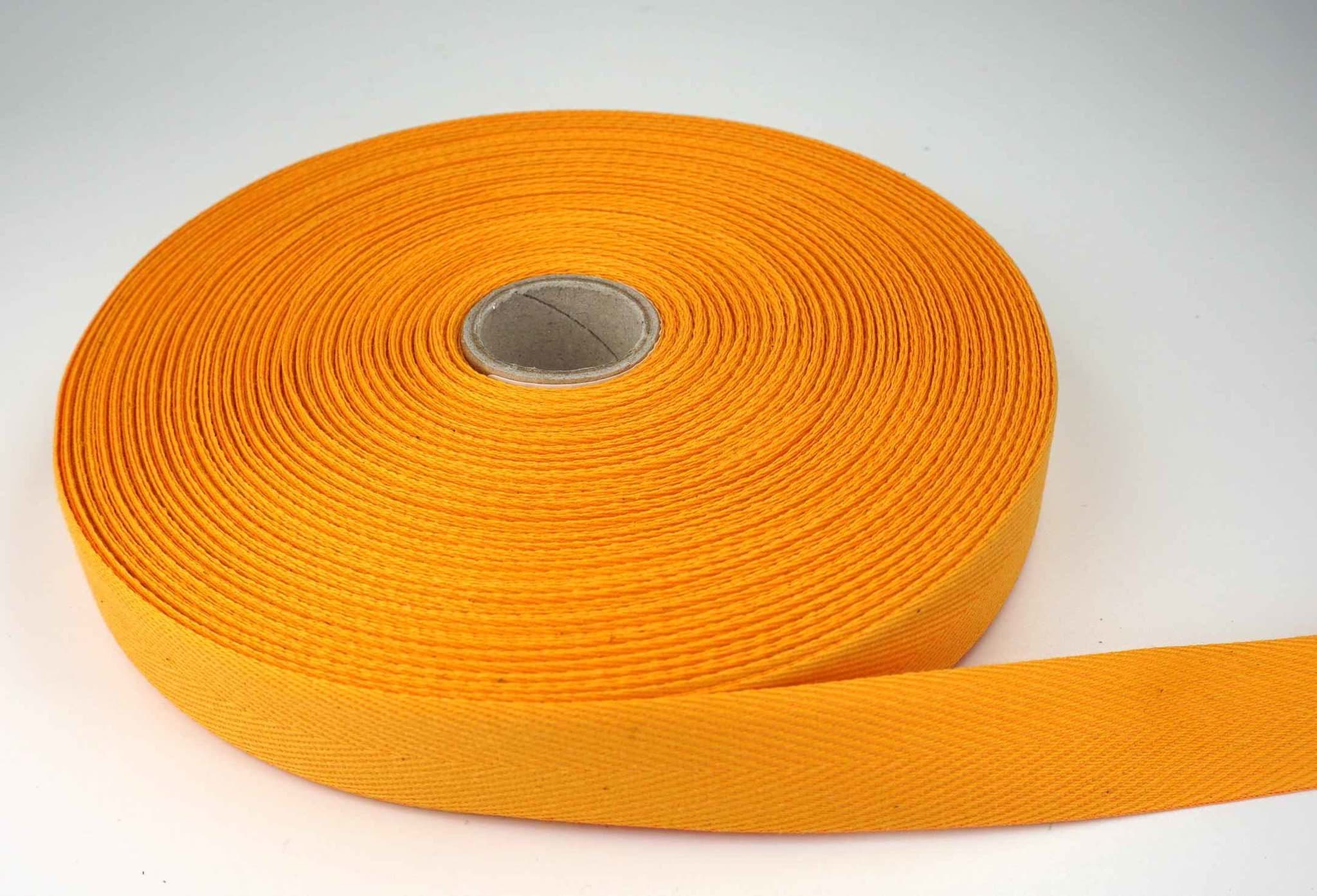 50m Rolle Köperband aus Baumwolle - 20mm breit - orange