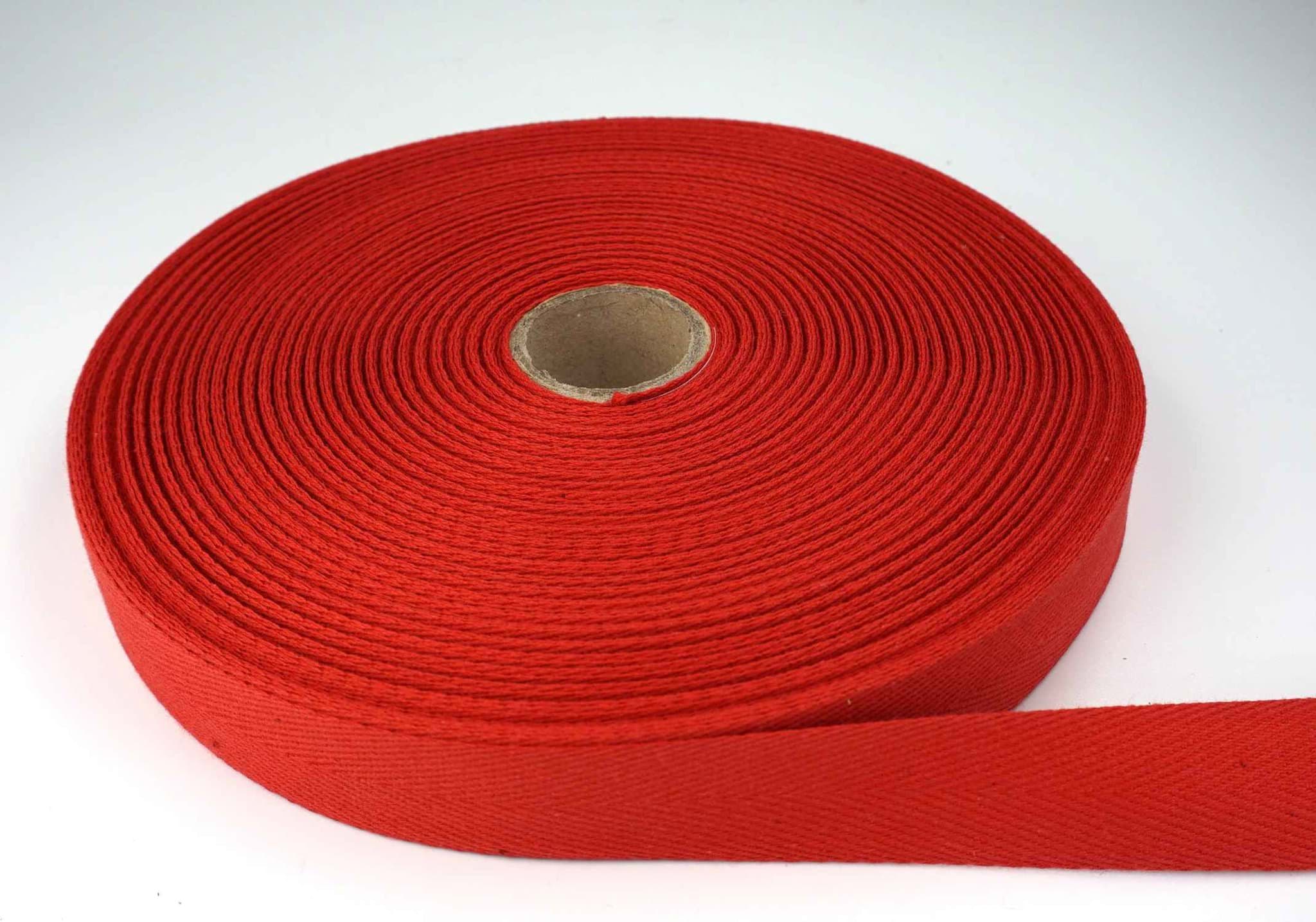 50m Rolle Köperband aus Baumwolle - 20mm breit - rot