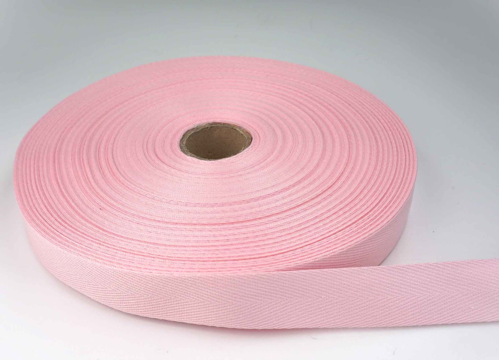 50m Rolle Köperband aus Baumwolle - 20mm breit - rosa
