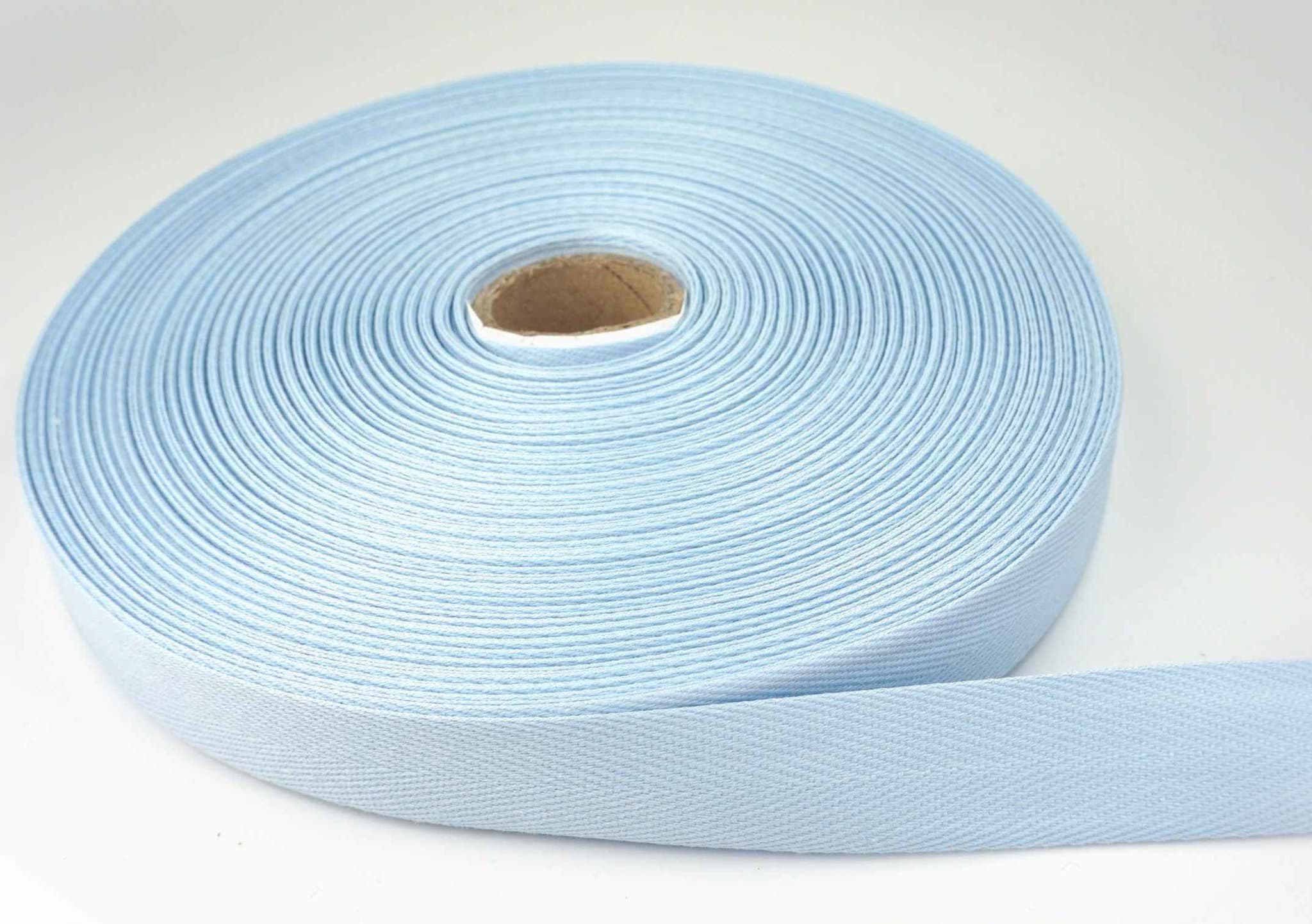 50m Rolle Köperband aus Baumwolle - 20mm breit - hellblau