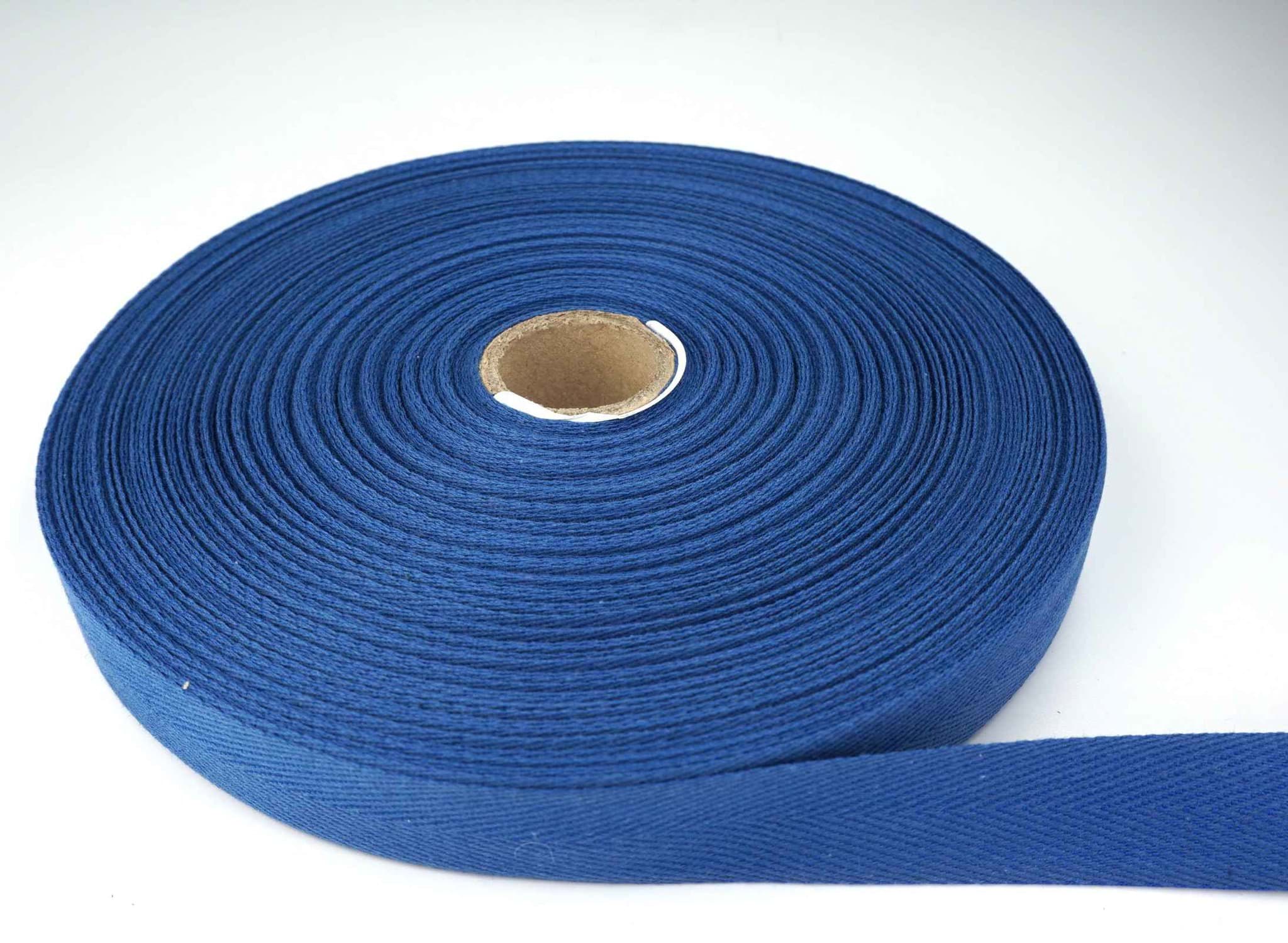 50m Rolle Köperband aus Baumwolle - 20mm breit - königsblau
