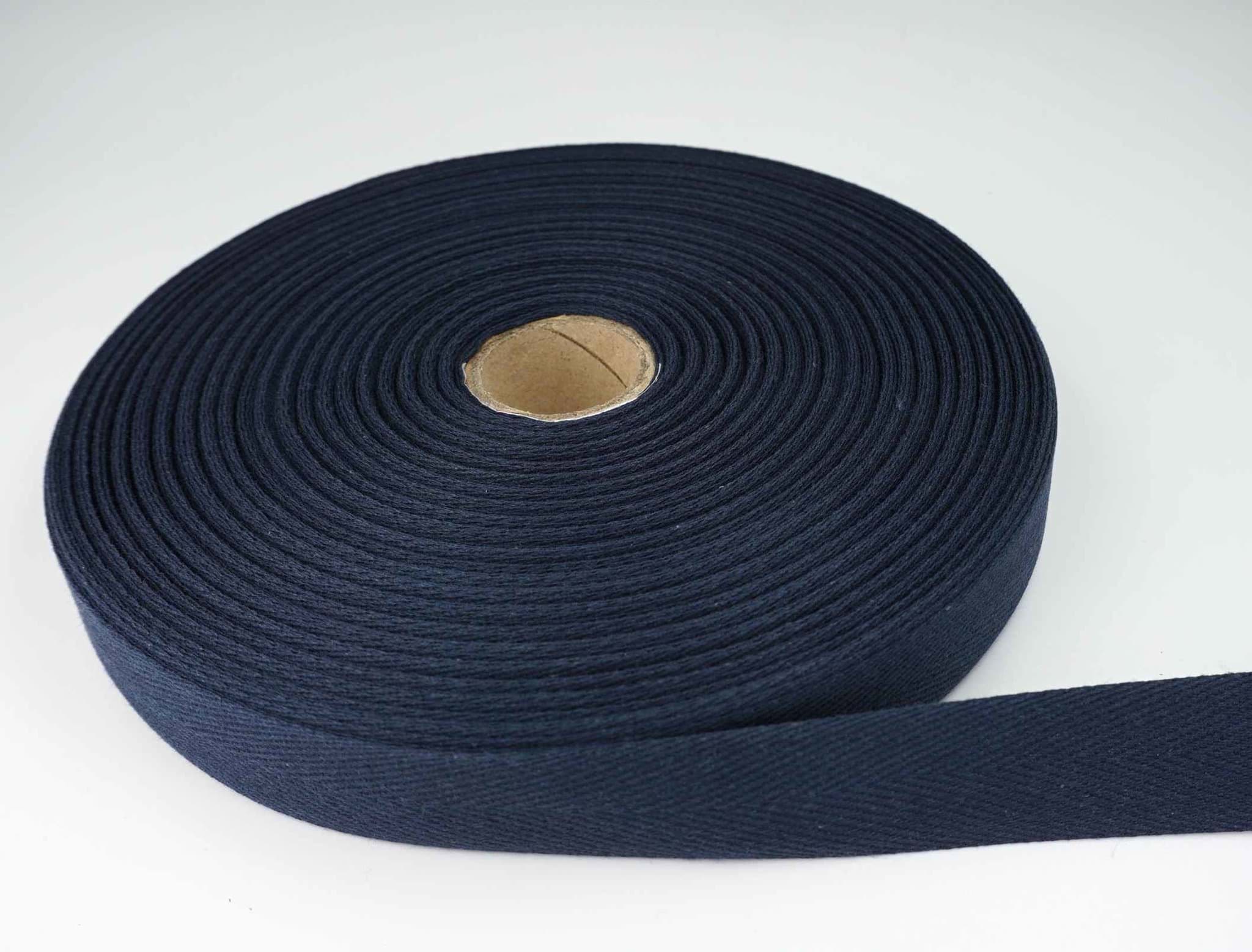 50m Rolle Köperband aus Baumwolle - 20mm breit - dunkelblau