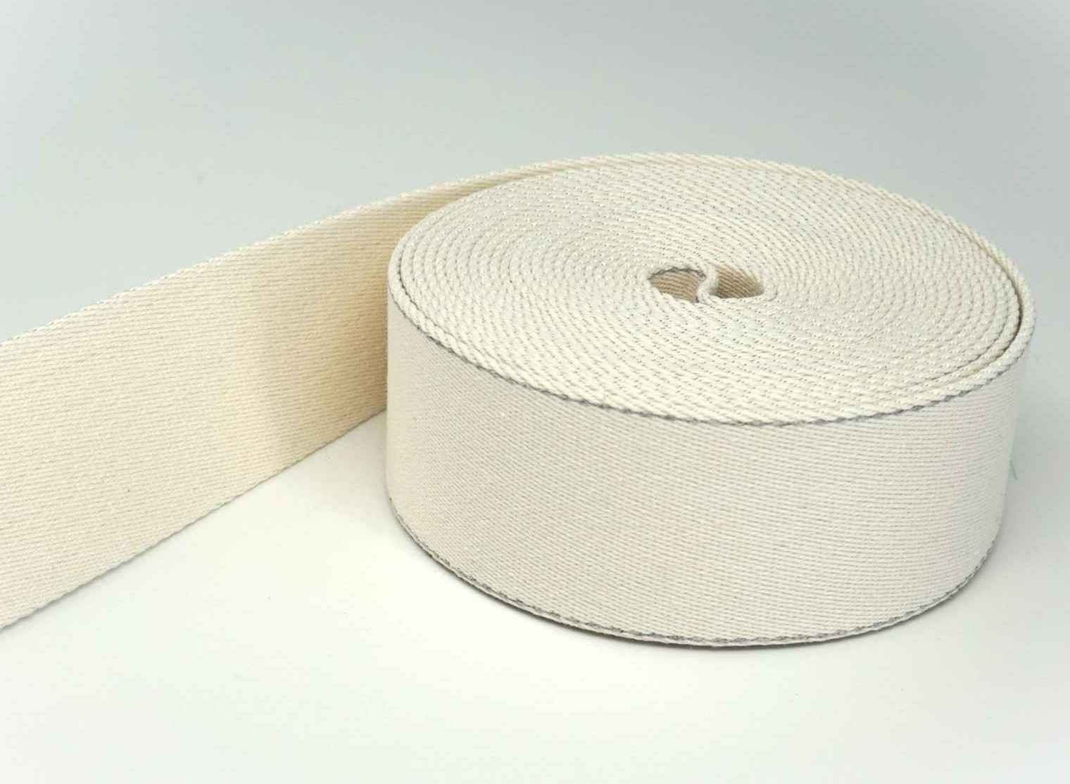 1m Gürtelband / Taschenband - aus recyceltem Garn - 39mm breit - creme