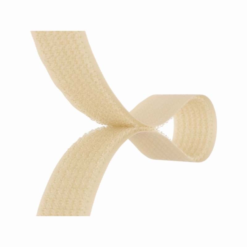 2 in 1 Klettband Flausch/Haken - 38mm breit - beige - 25m Rolle