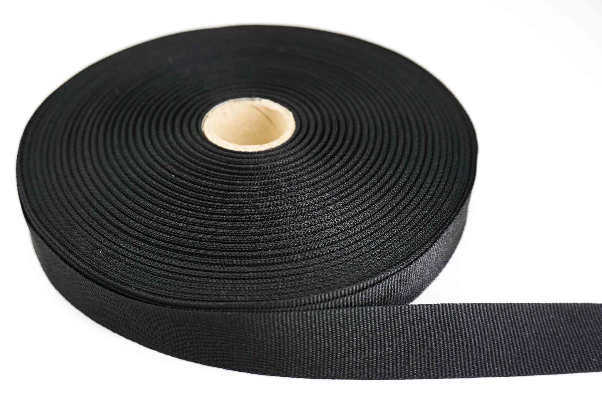 50m Rolle Ripsband / Einfassband aus Polyester - 25mm breit - schwarz