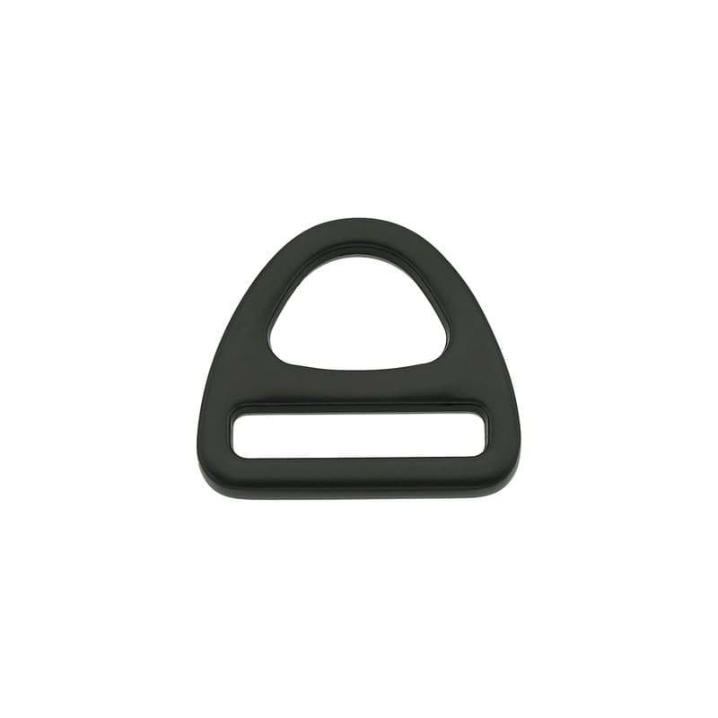 D-Ring mit Steg - Schwarz - 25mm Durchlass - 10 Stück
