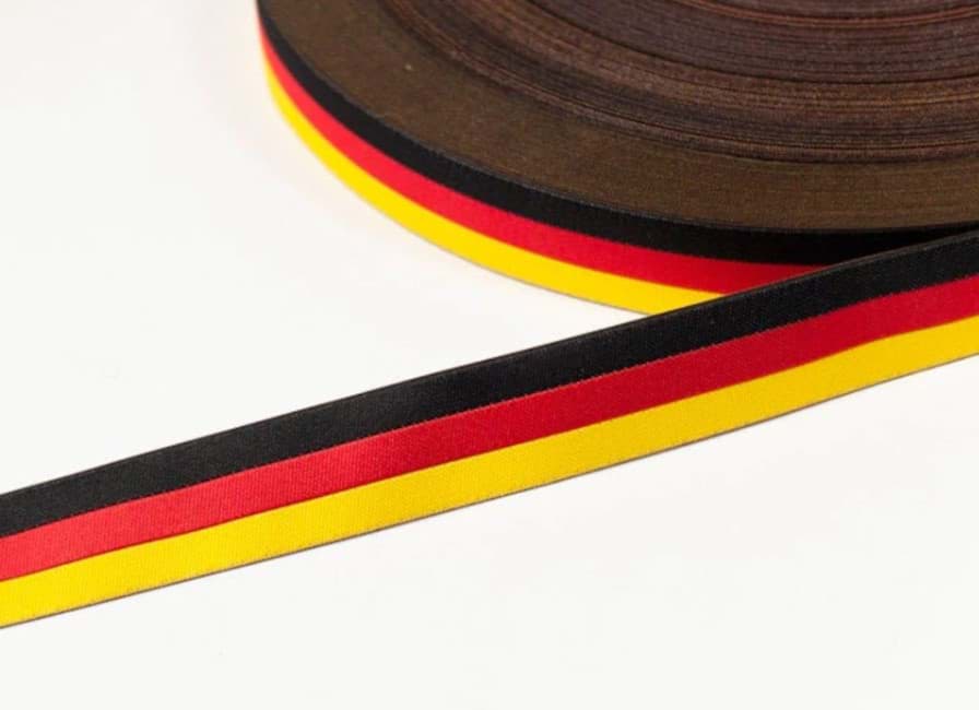 1m Webband - schwarz/rot/gelb - 17mm breit