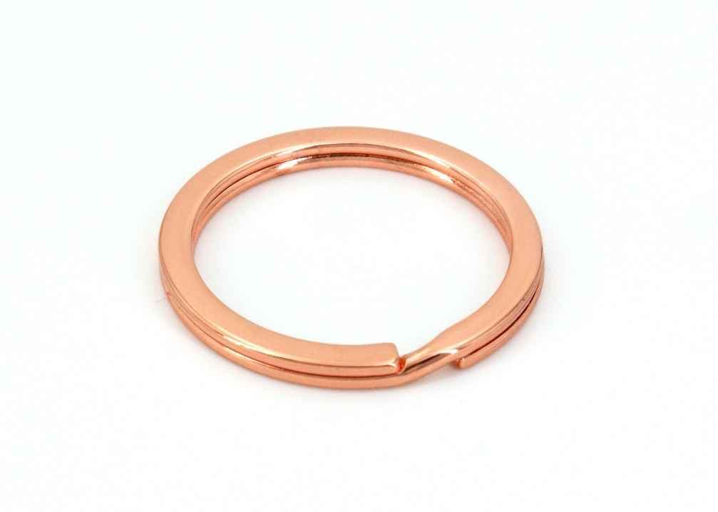 35mm key ring flat - 29mm inner diameter - rose gold - 100 pieces