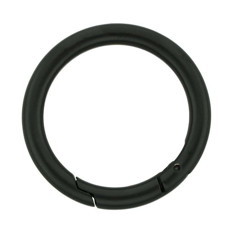 38mm ring made of die-cast zinc - with springfastener - black - 10 pieces