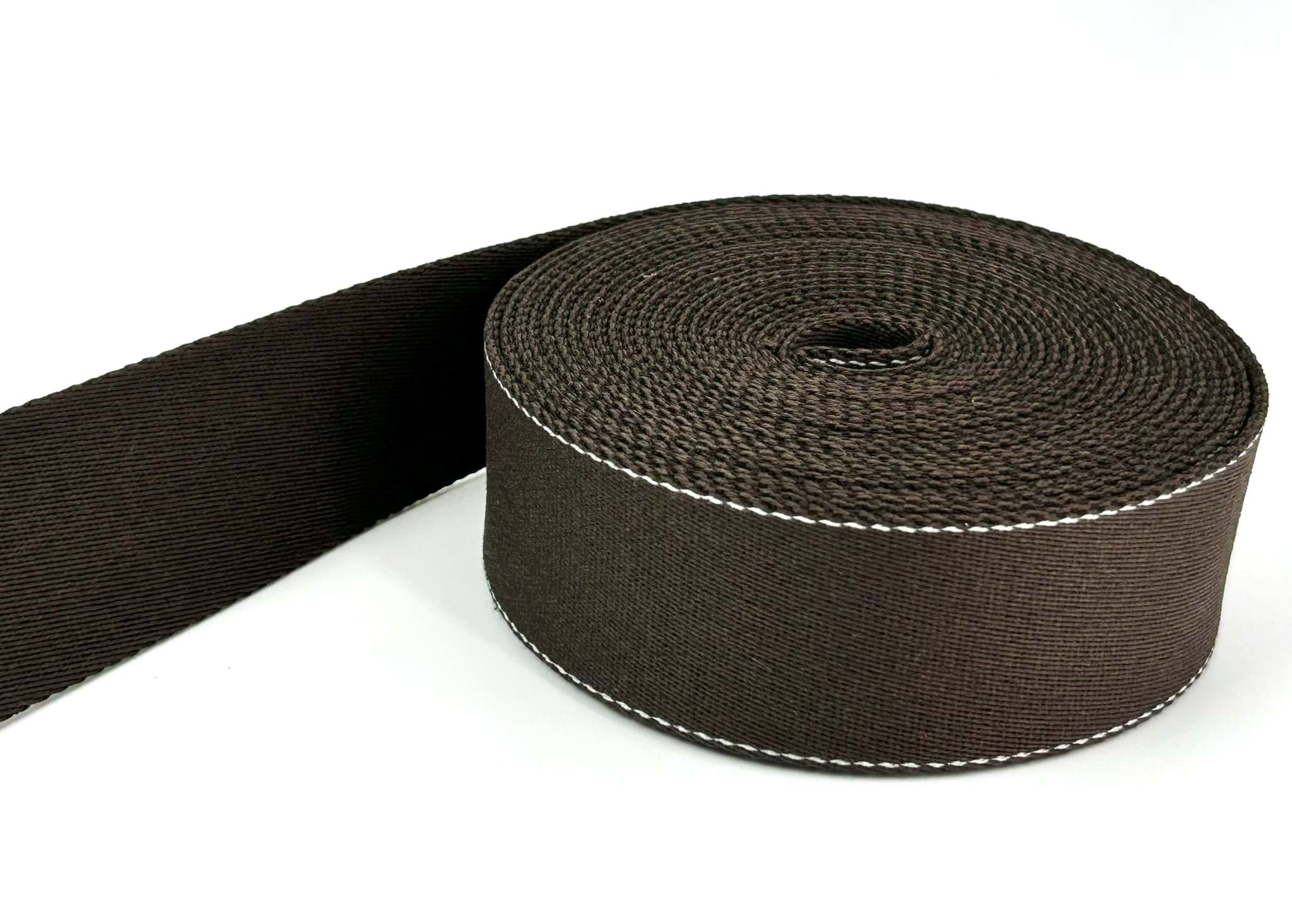 5m Gürtelband / Taschenband - aus recyceltem Garn - 39mm breit - dunkelbraun 627
