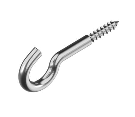 Schraubhaken V2A Edelstahl - Holzgewinde - 40x4mm - 10 Stück