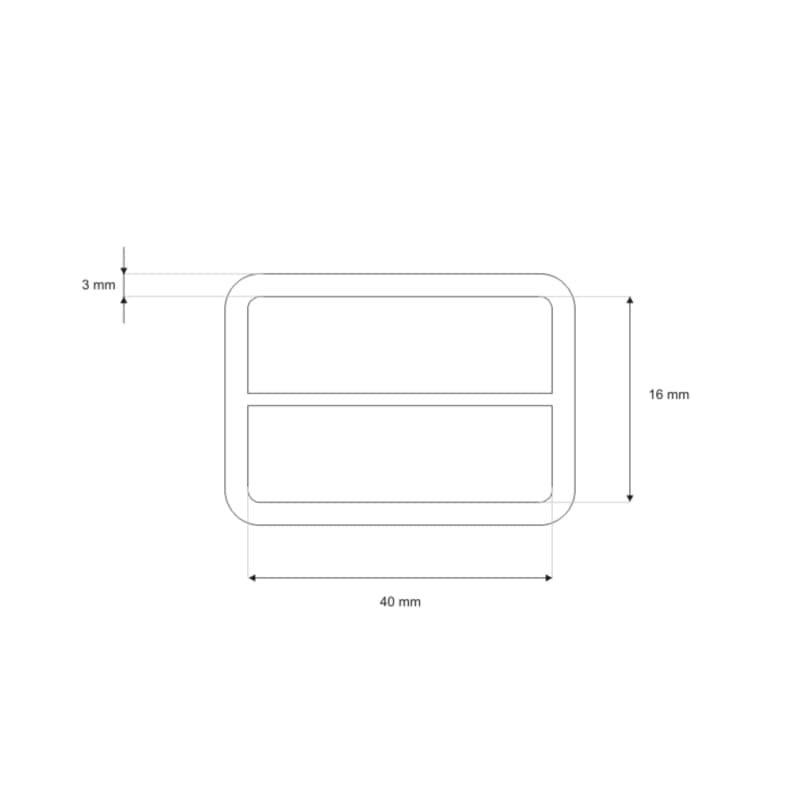 Picture of Regulator / slide-buckle made of steel - 40x16x3mm - for 40mm webbing - 1 piece
