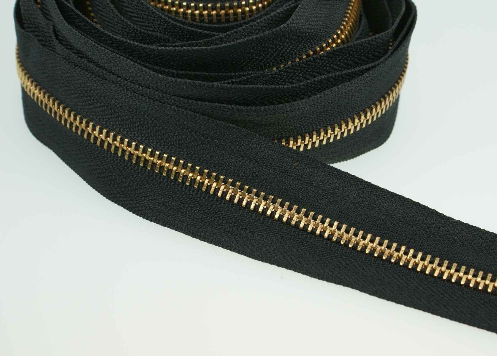 5m metal-endless zipper - 6mm rail - golden *NEW*