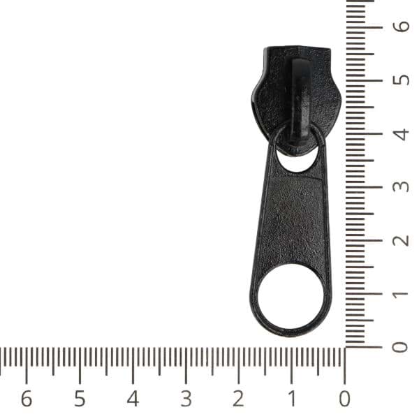 Picture of slider for zipper with 10mm rail, color: black - 10 pieces