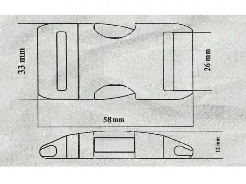 Picture of Steckschließer aus Alu für 25mm breites Gurtband - 1 Stück