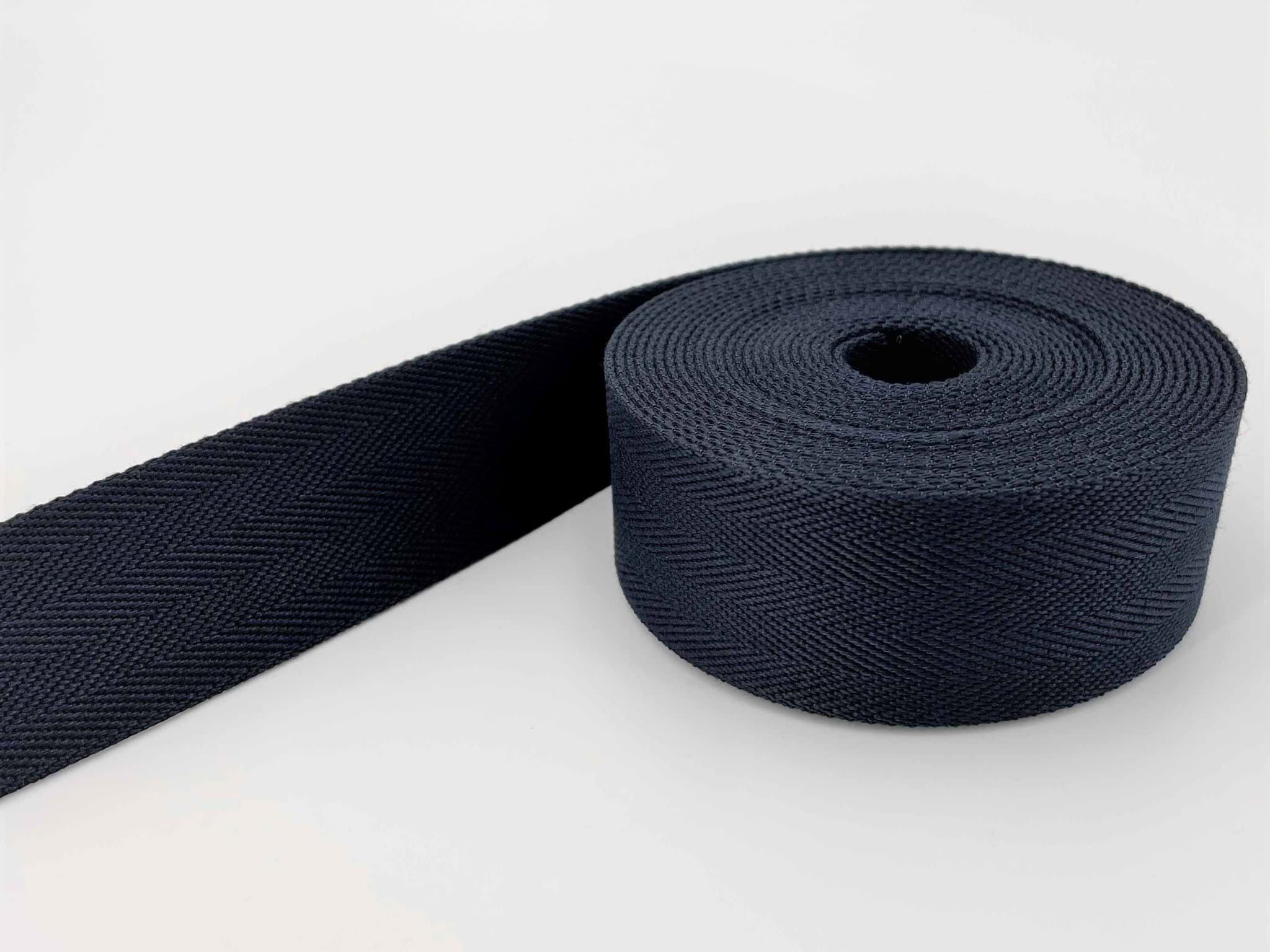 50m Gürtelband / Taschenband - 40mm breit - Fischgrät nachtblau uni 206