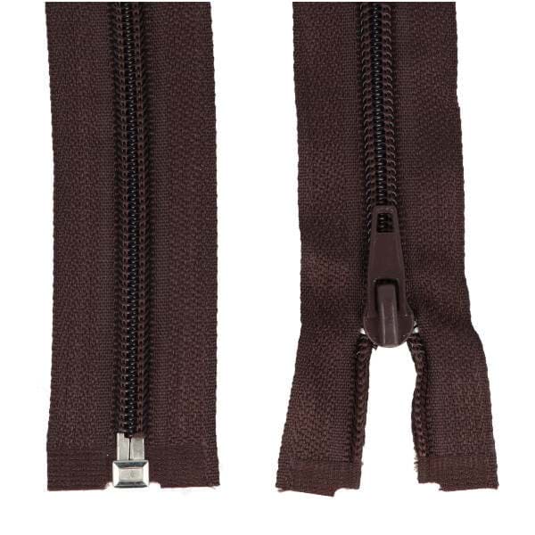 zipper separable - 60cm long - colour: dark brown - 10 pieces