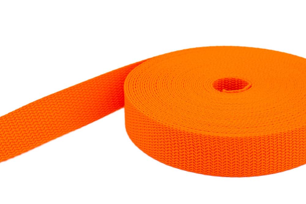 4m PP Gurtband - 20mm breit - 1,4mm stark - orange (UV)