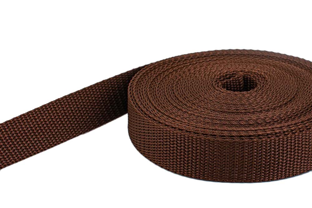 4m PP Gurtband - 20mm breit - 1,4mm stark - braun (UV)