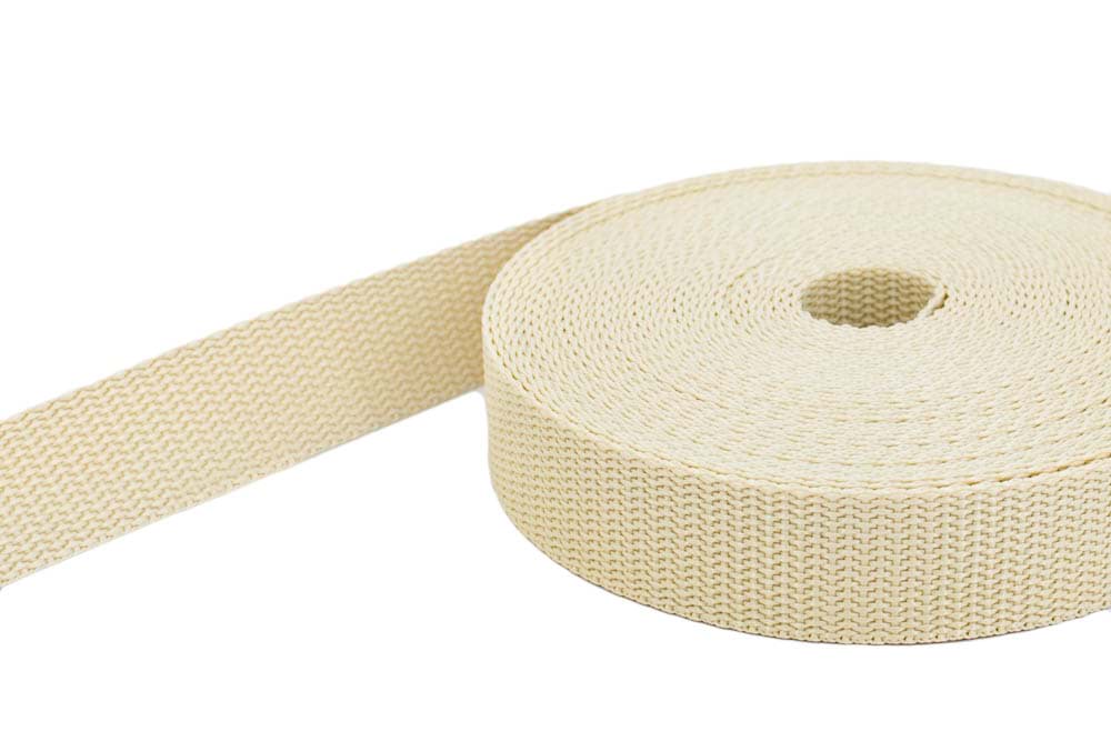 4m PP Gurtband - 20mm breit - 1,4mm stark - creme (UV)