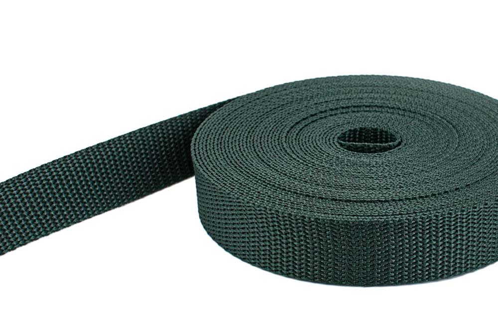 4m PP Gurtband - 20mm breit - 1,4mm stark - dunkelgrün (UV)