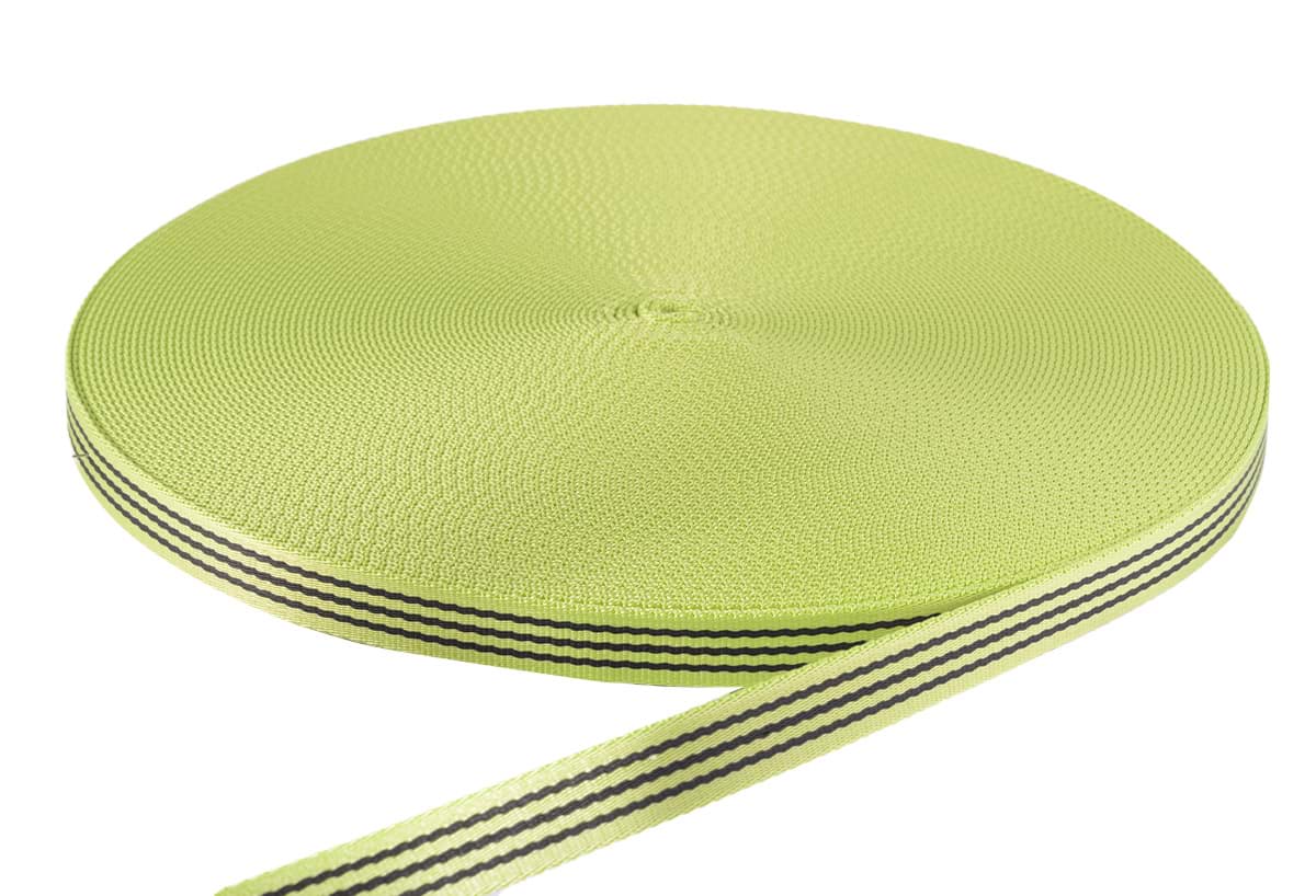 Picture of 50m PP Gurtband - 23mm breit - 2,4mm stark - limone mit Streifen