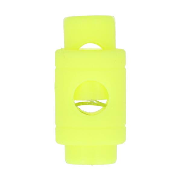 cord stopper - cylindrical form for 5mm cords - neon yellow - 10 pieces