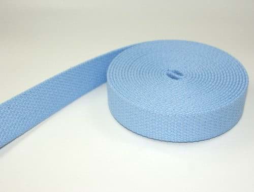 Picture of 5m Baumwollgurtband - 2,6mm dick - 38mm breit - Farbe: hellblau *ABVERKAUF*