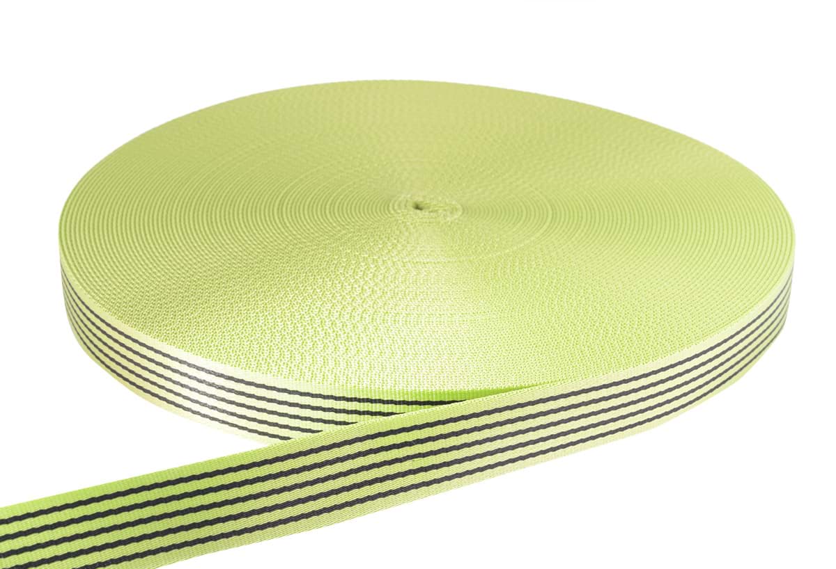 Picture of 50m PP Gurtband - 38mm breit - 2,4mm stark - limone mit Streifen