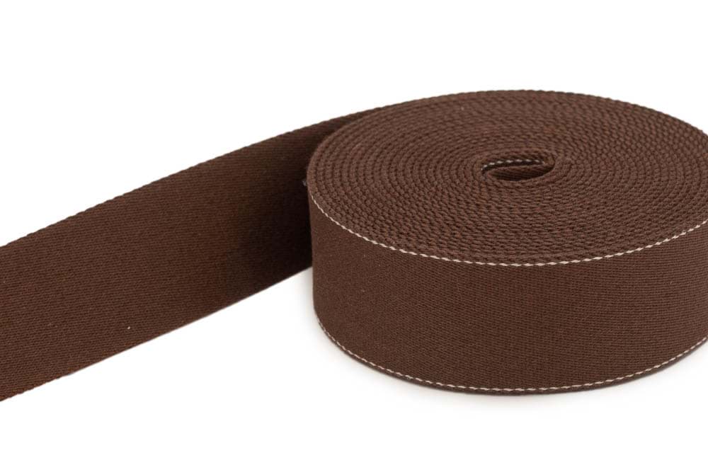 1m belt strap / bags webbing - made of recycled yarn - 39mm - brown
