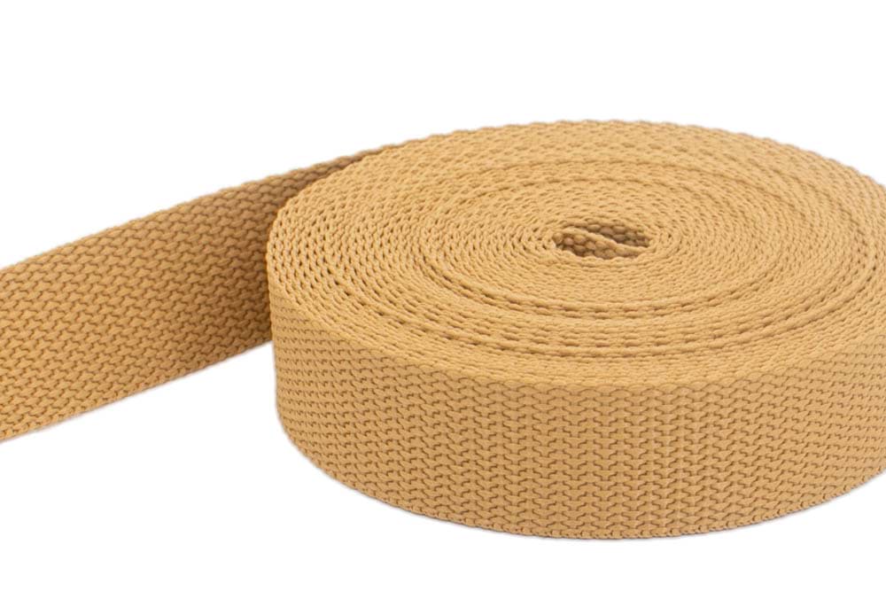 *Sonderposten* 34m PP Gurtband - 25mm breit - 1,8mm stark - dunkelbeige (UV)