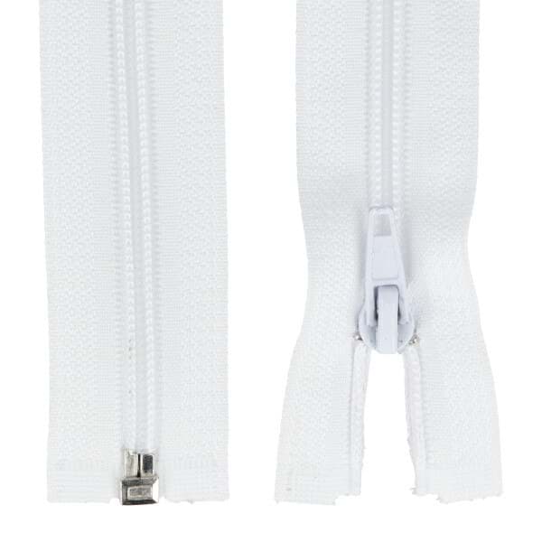 zipper separable - 100cm long - colour: white - 10 pieces