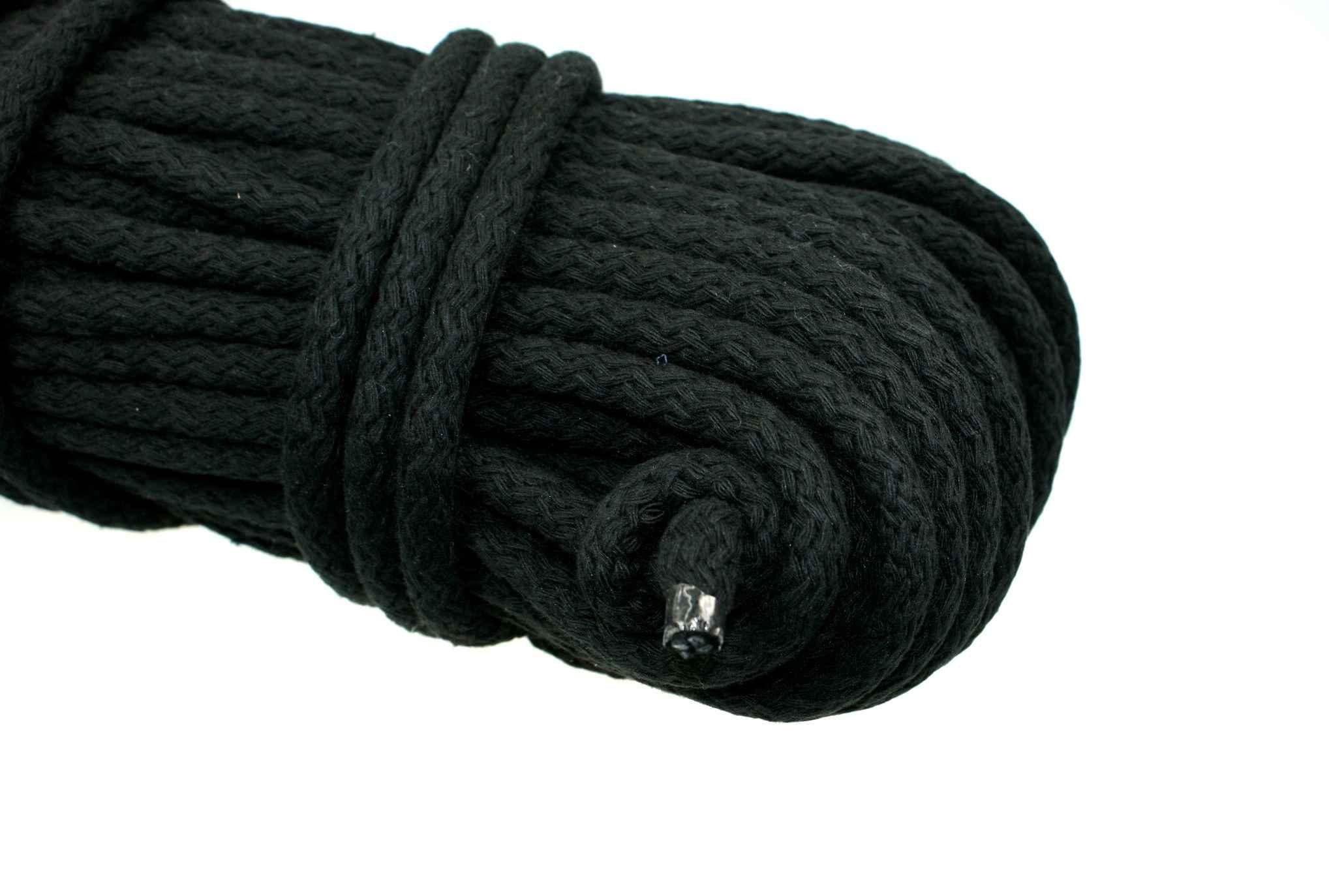 25m cotton cord / BW cord - 8mm thick - color: black