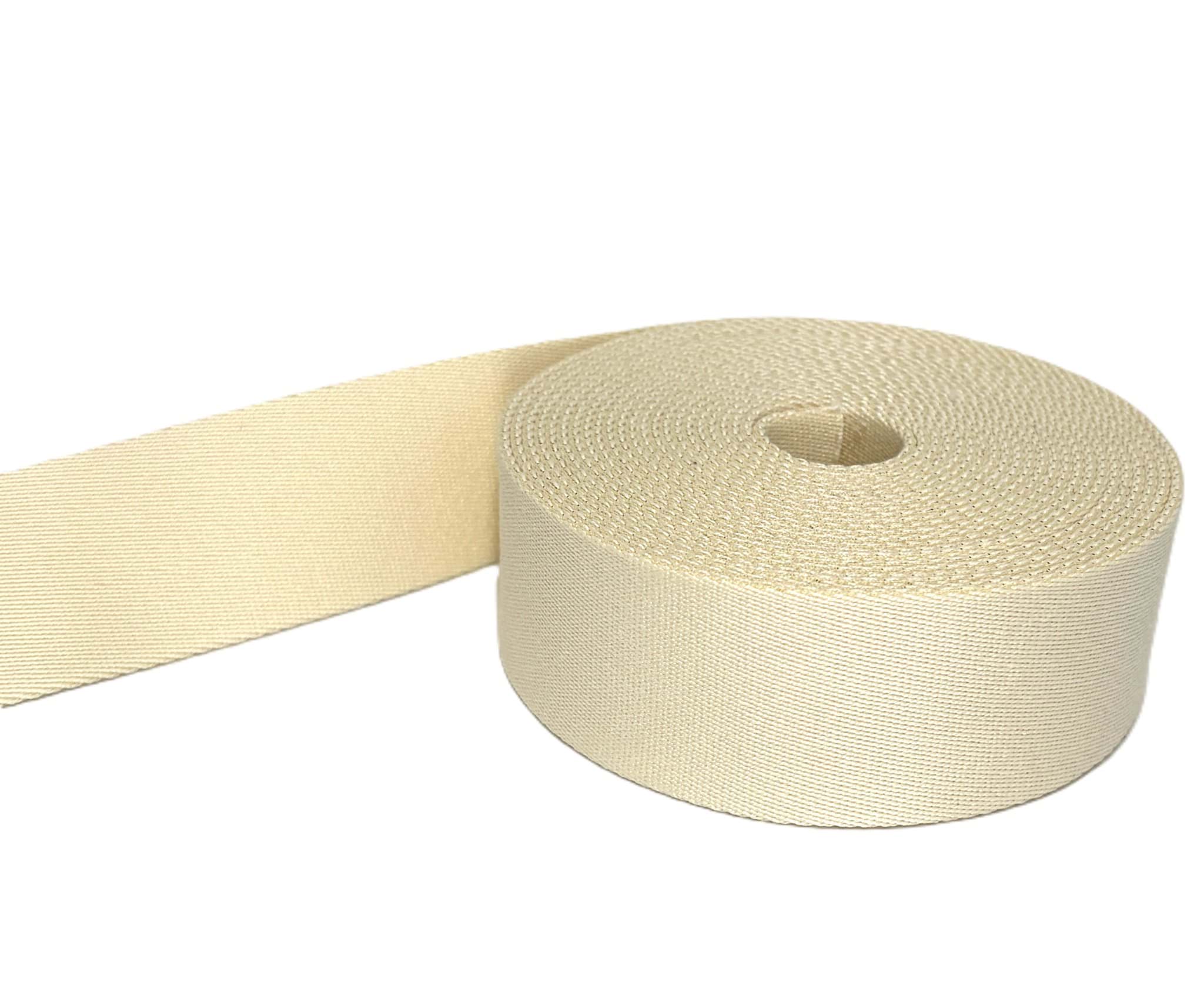 5m belt strap / bags webbing - color: cream - 40mm wide