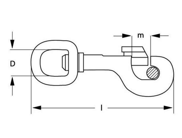 scissor carabiner for 20mm wide webbing - 6,3cm long - rose gold - 1 piece, Picture 2