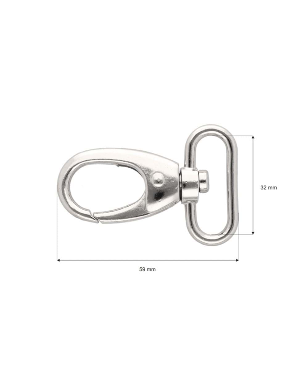 snap hook made of zinc die-casting, for 30mm webbing, 5,9cm long - 10 pieces, Picture 2