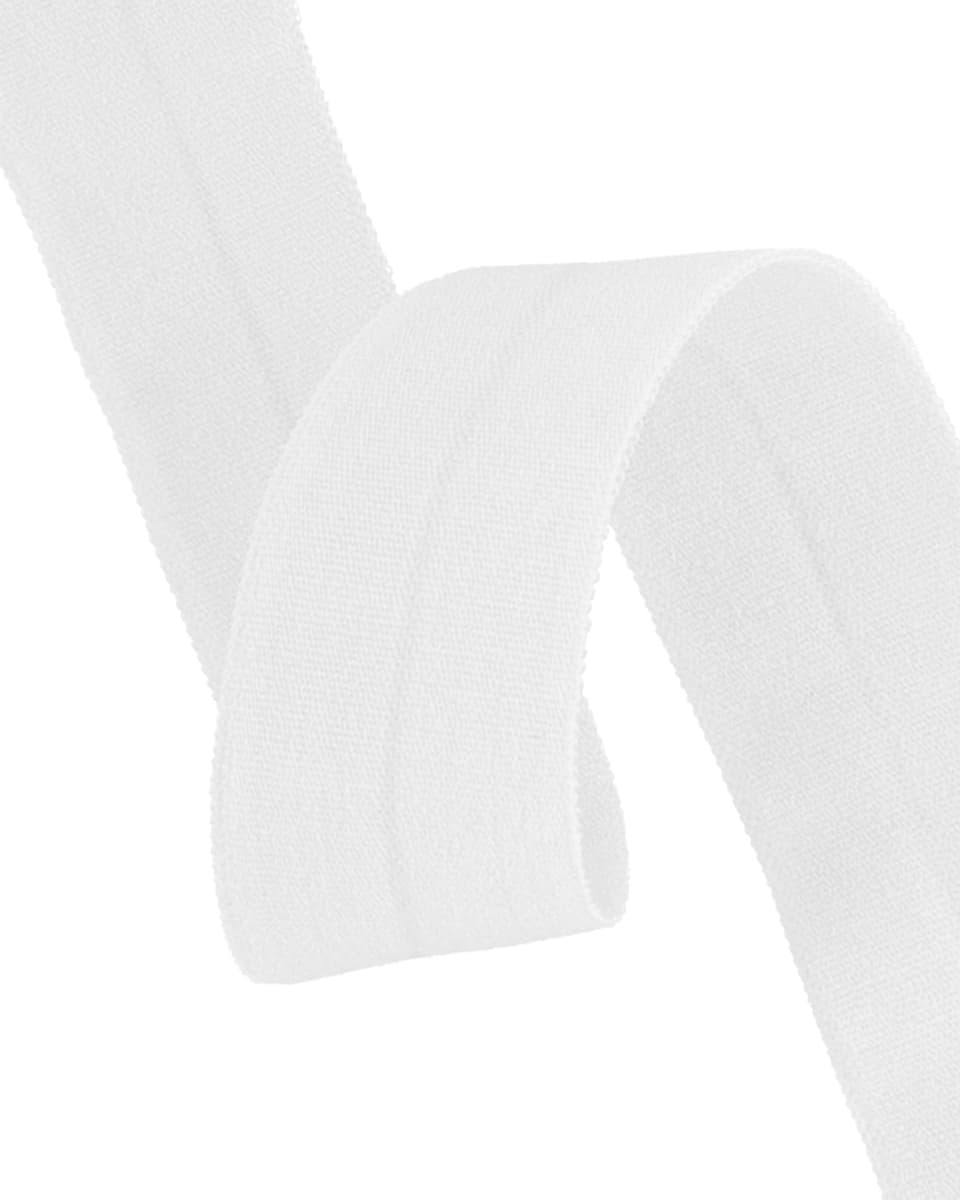10m elastical bias binding - polyamide - 20mm wide - white