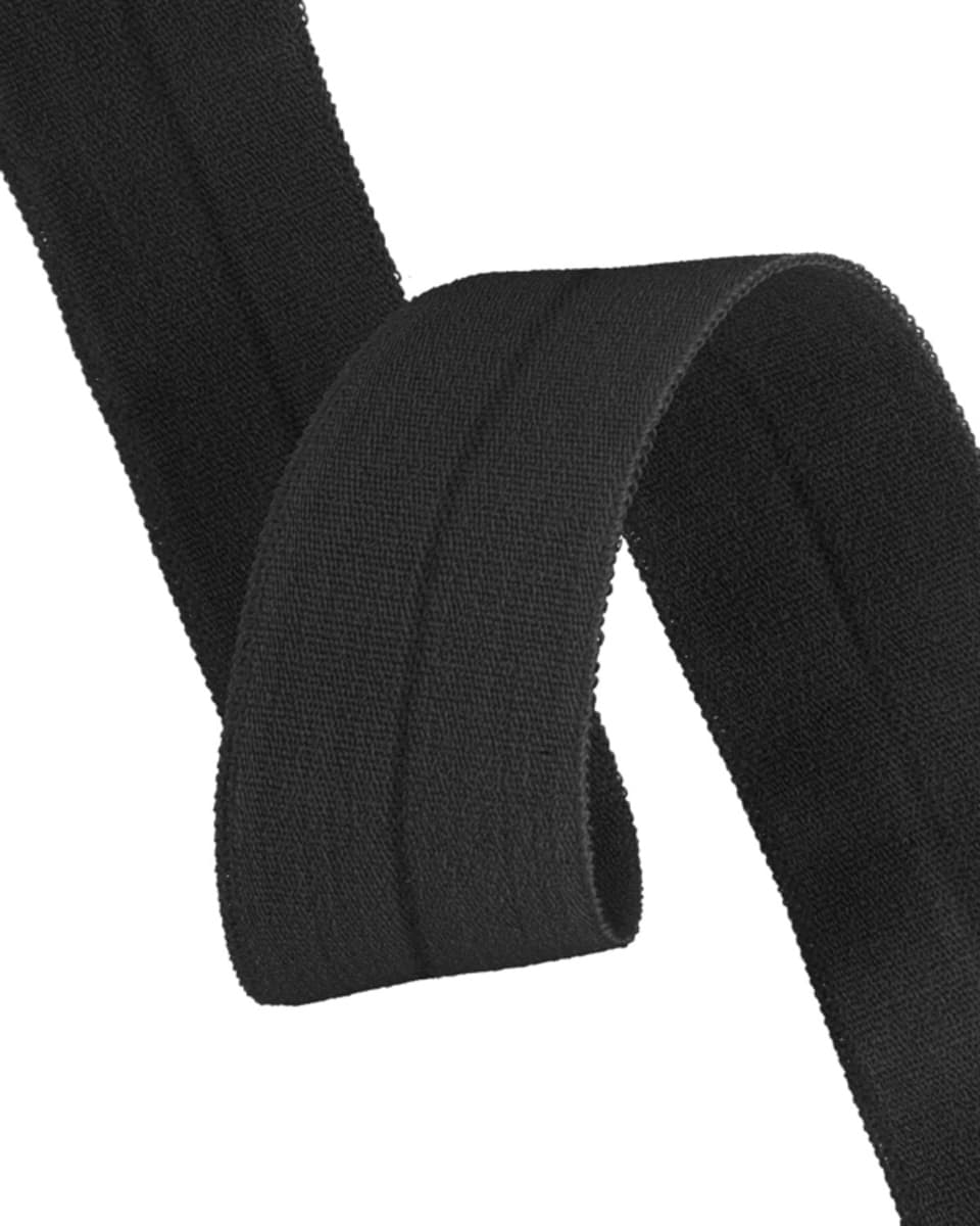10m elastical bias binding - polyamide - 20mm wide - black