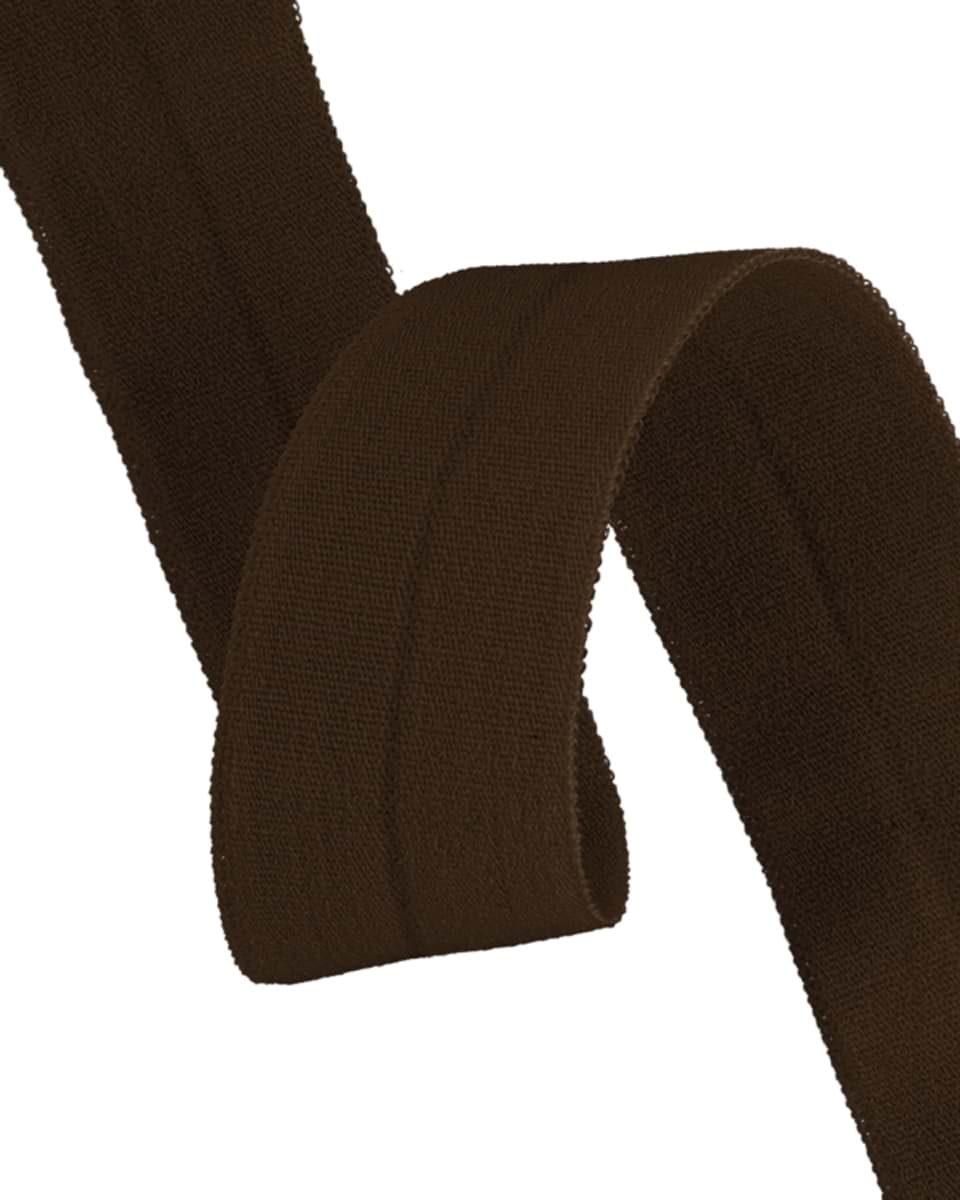 10m elastical bias binding - polyamide - 20mm wide - dark brown