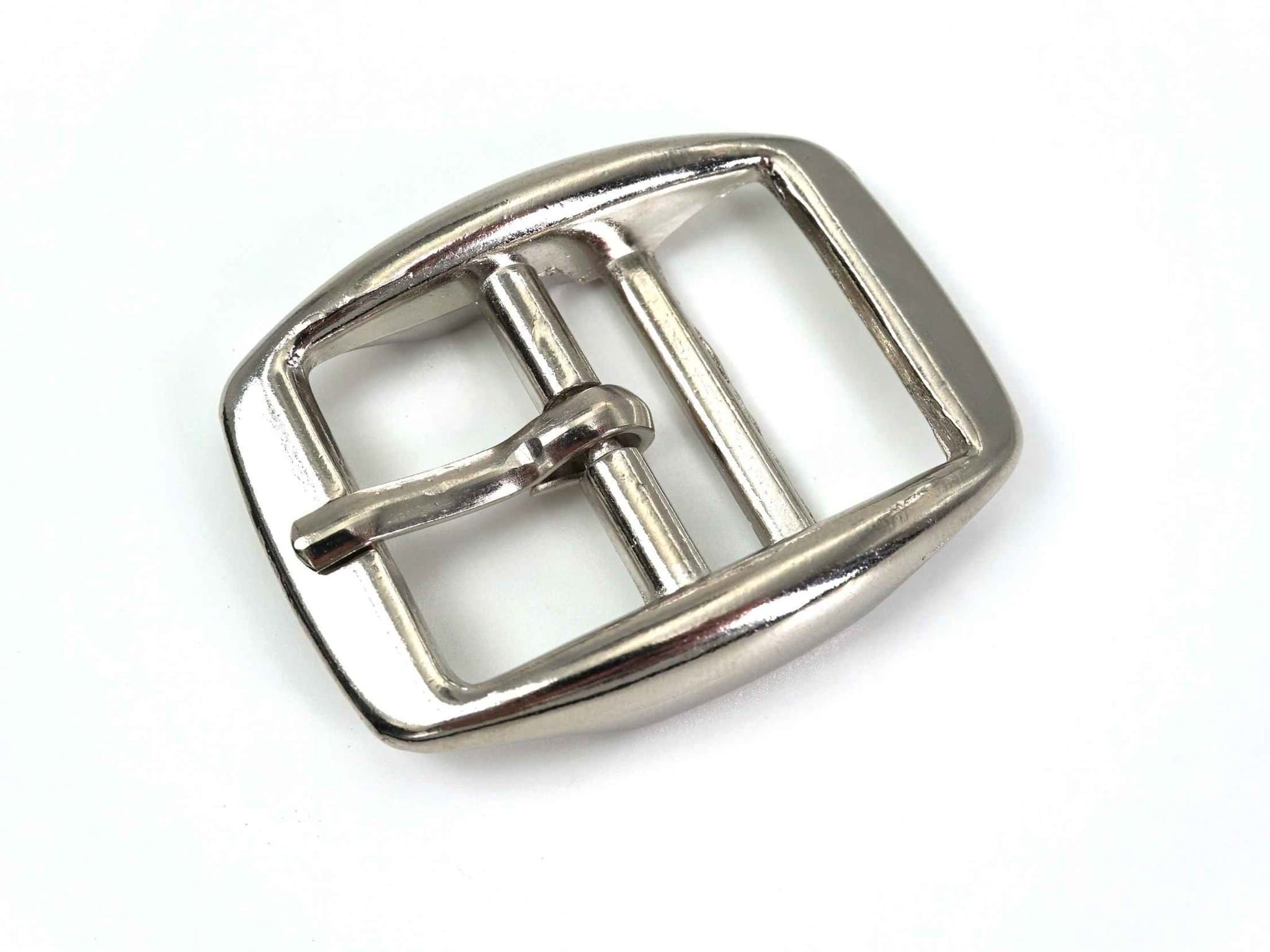Buckle with two bars made of zinc die-casting, nickel-plated - can be used for 25mm wide webbing