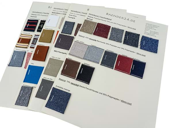 sample for webbing belts / bag webbings