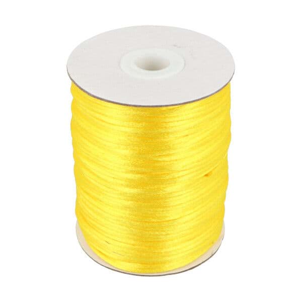 100m roll satin cord -  2mm thick - color: yellow