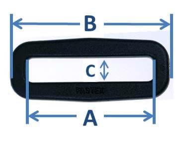 Ovalringe aus Nylon für 20mm breites Gurtband - 10 Stück, Picture 2