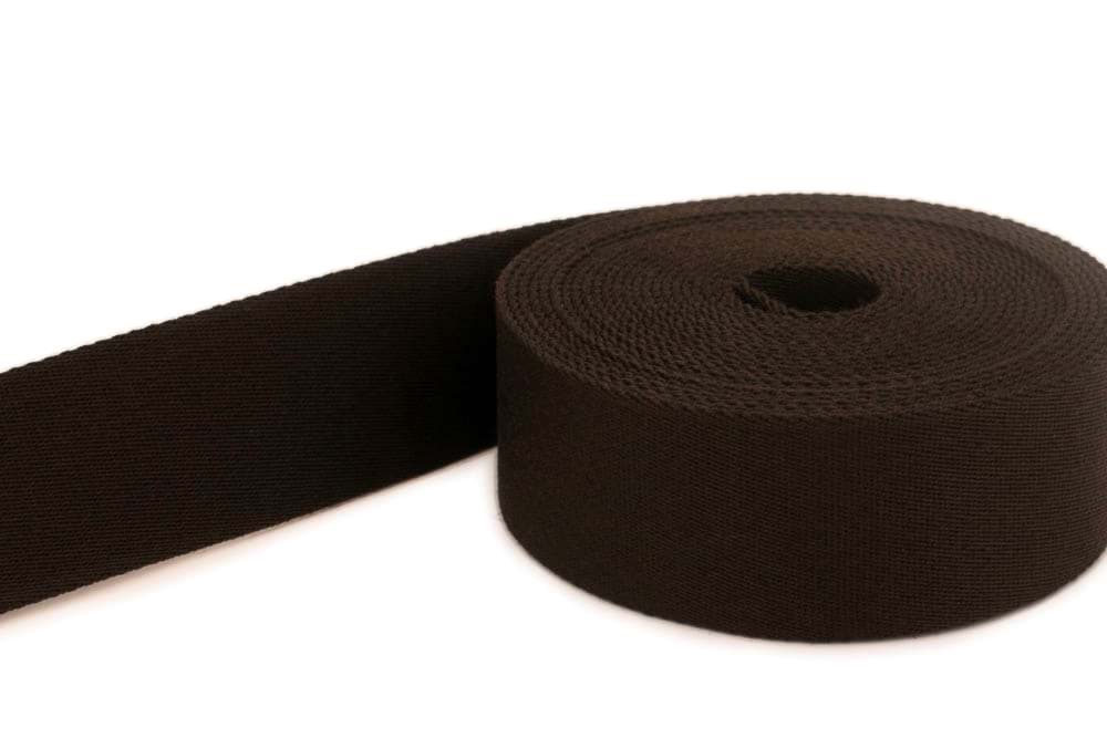 50m roll belt strap / bags webbing - color: dark brown - 40mm wide